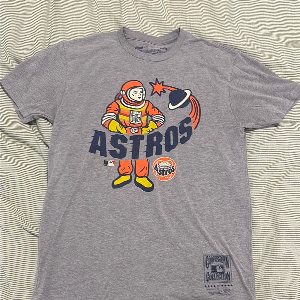 Astros Baseball Vintage Logo Gray Shirt